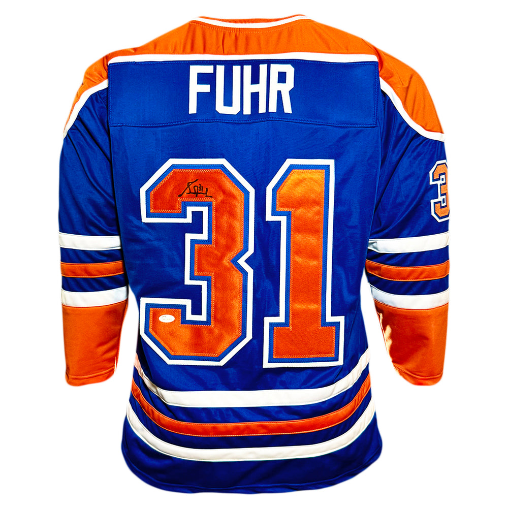 Grant Fuhr Signed Edmonton Blue Hockey Jersey (JSA)