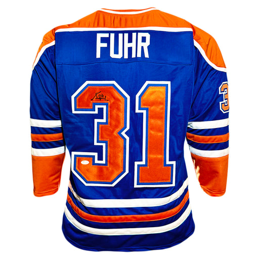 Grant Fuhr Signed Edmonton Blue Hockey Jersey (JSA)