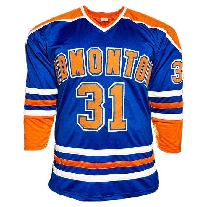 Grant Fuhr Signed Edmonton Blue Hockey Jersey (JSA)