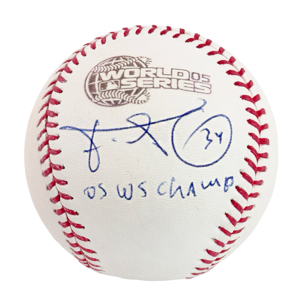 Freddy Garcia Signed 05 WS Champ Inscription Rawlings 05 World Series Official Major League Baseball (JSA)