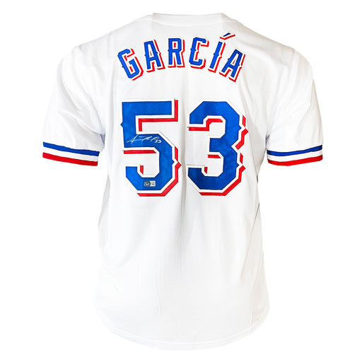 Adolis Garcia Signed Texas White Baseball Jersey (Beckett)