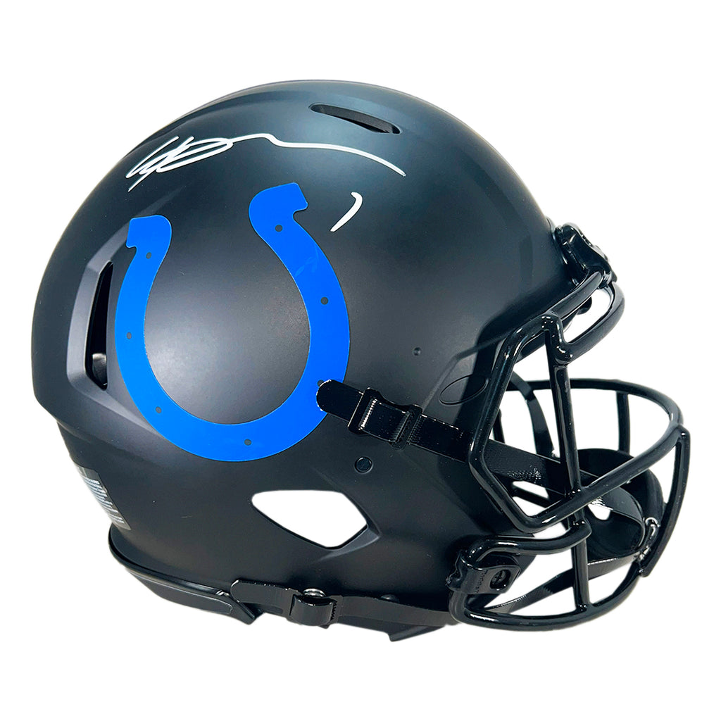 colts football helmet signed Sauce Gardner Indianapolis Authentic Eclipse Full-Size (Beckett) This helmet has been Ornaments - Pittsburgh The best underseat cabin Team:New England Patriots