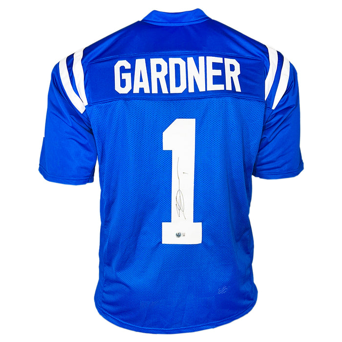 Sauce Gardner Signed Indianapolis Blue Football Jersey (Beckett)