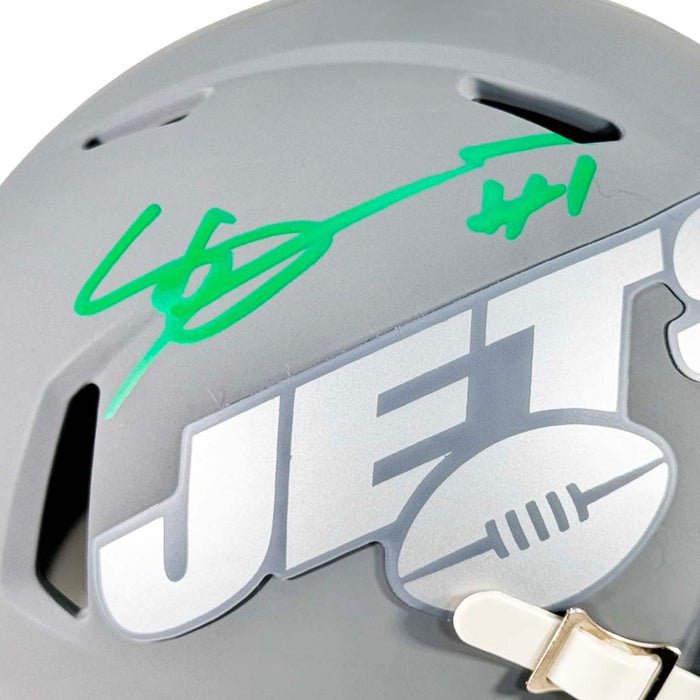 Sauce Gardner Signed New York Jets Slate Speed Mini Football Helmet (Beckett)