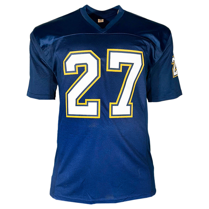 Gary Garrison Signed Ghost Inscription San Diego Navy Football Jersey (JSA)