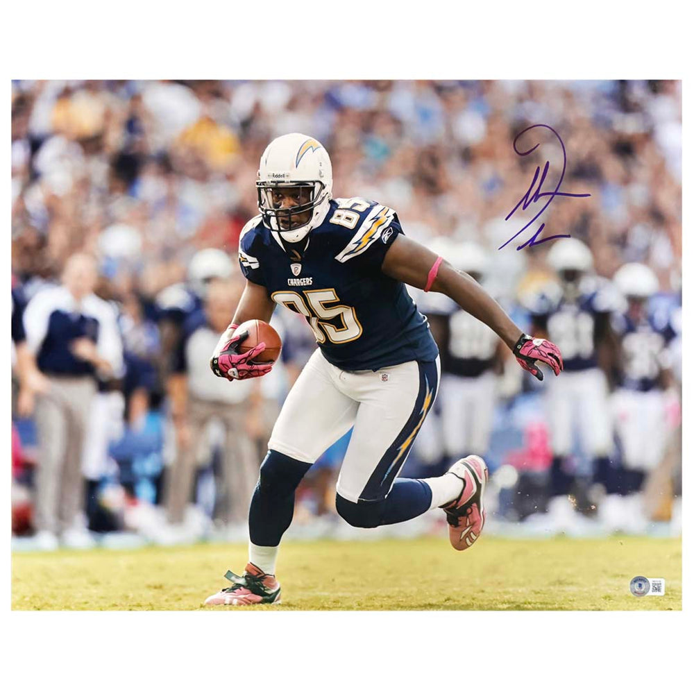 Antonio Gates Signed Pose 1 Football 16x20 Photo (Beckett)