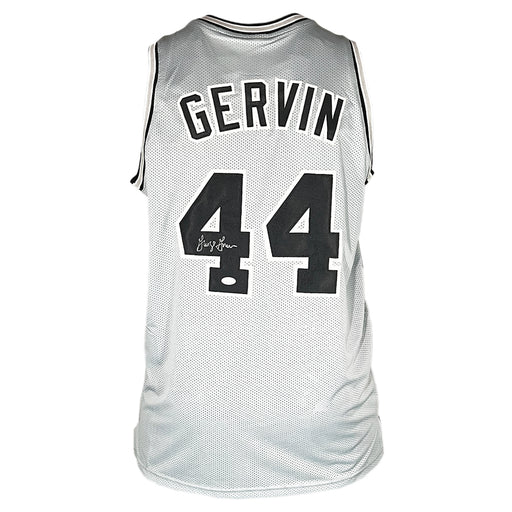 George Gervin Signed San Antonio Grey Basketball Jersey (JSA)