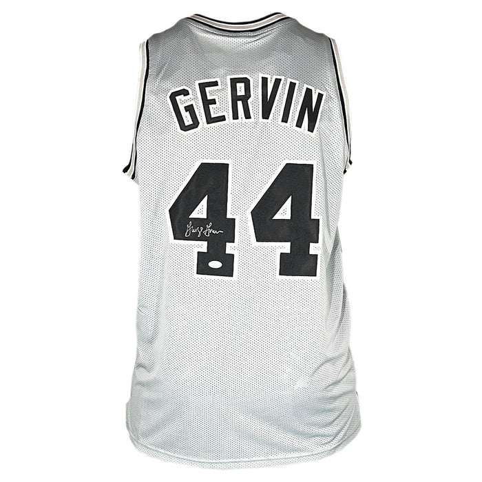 George Gervin Signed San Antonio Grey Basketball Jersey (JSA)
