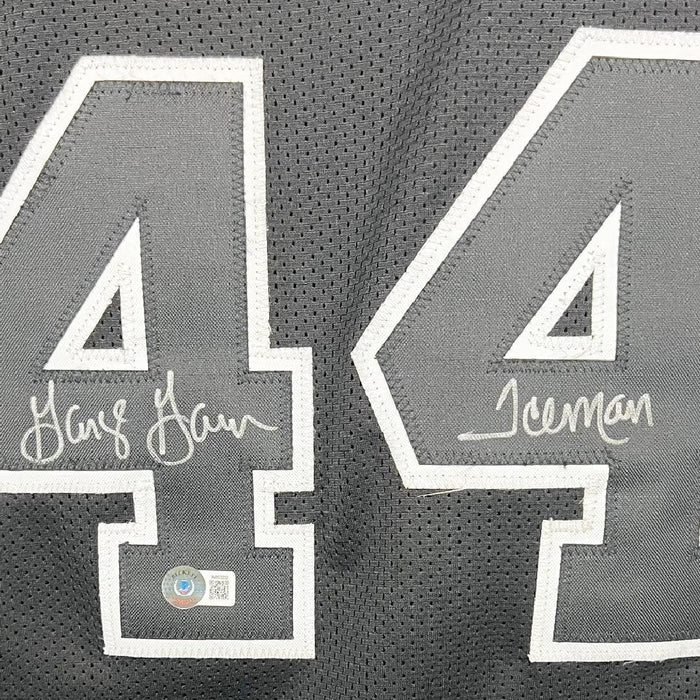 George Gervin Signed Iceman Inscription San Antonio Black Basketball Jersey (Beckett) - RSA