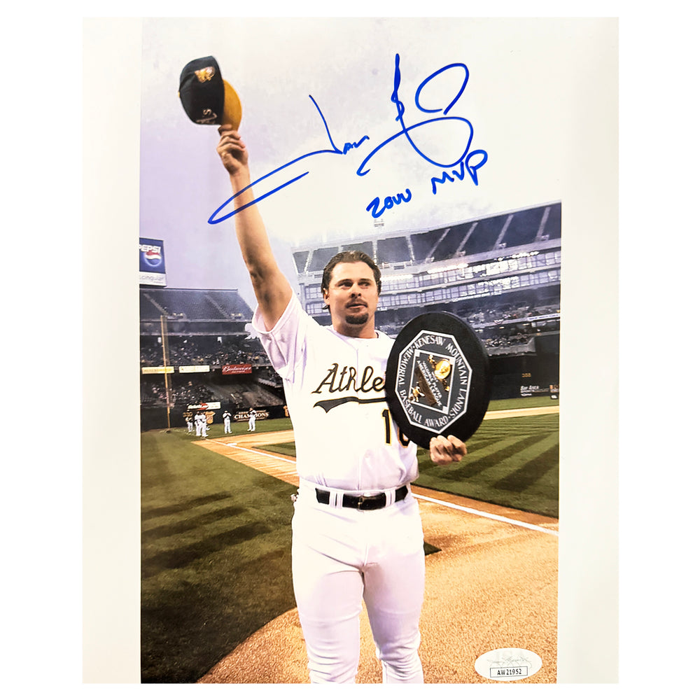 Jason Giambi Signed 2000 MVP Inscription Oakland Pose 7 Baseball 8x10 Photo (JSA)