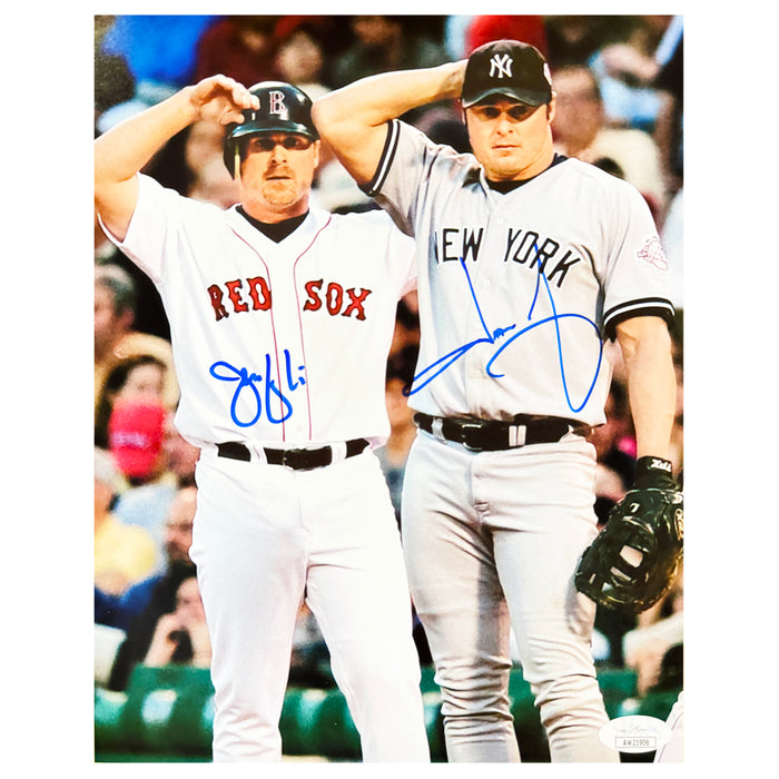Giambi Brothers Signed Dual Signature Pose 2 Baseball 8x10 Photo (JSA)