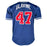 Tom Glavine Signed HOF 14 Inscription Atlanta Navy Baseball Jersey (JSA)