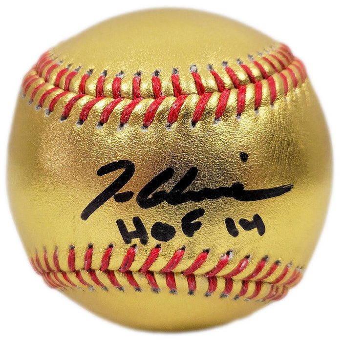 Tom Glavine Signed Rawlings Official MLB Gold Baseball (JSA) HOF Inscription - RSA