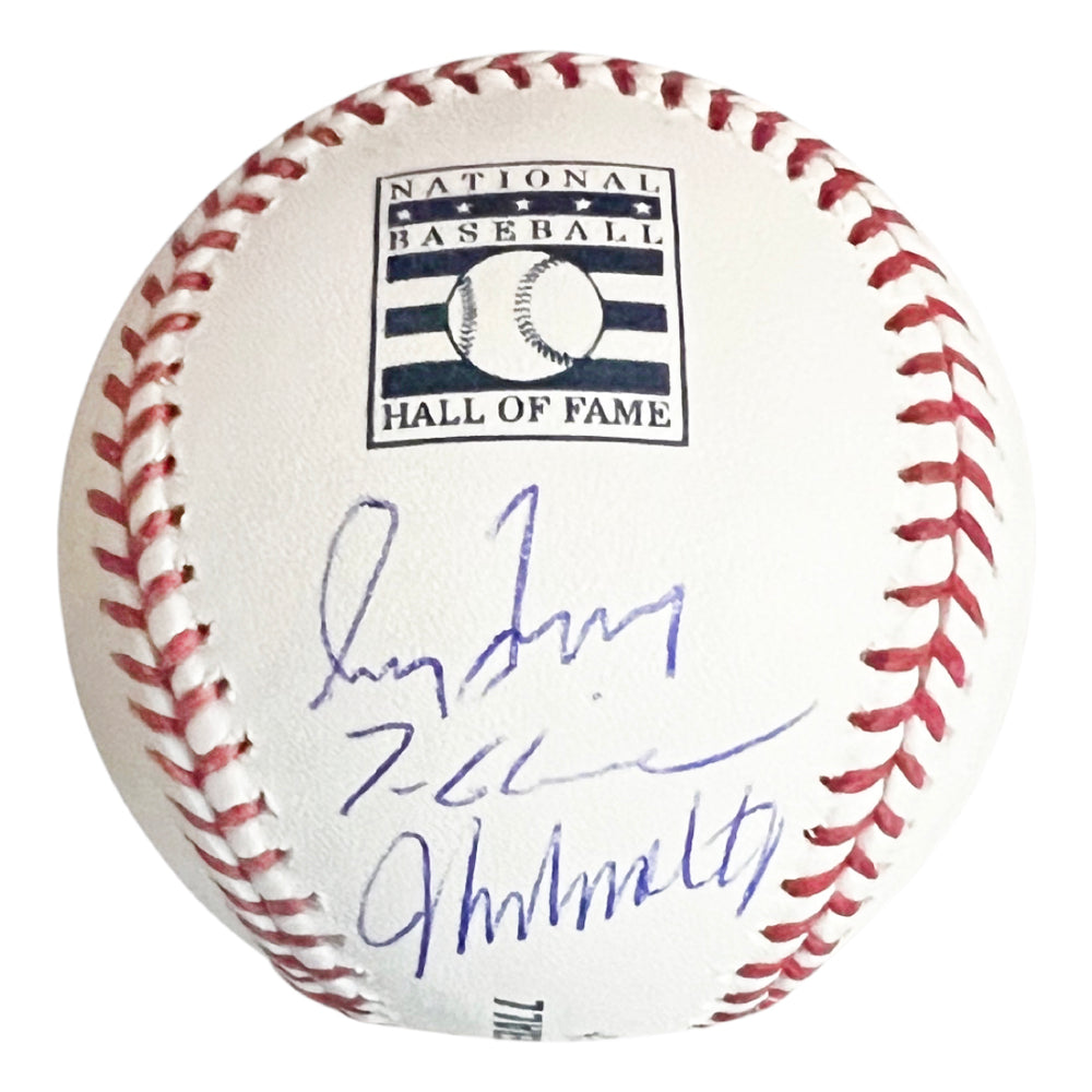 Glavine, Maddux, Smoltz Signed Rawlings Official MLB Hall of Fame Baseball (JSA)