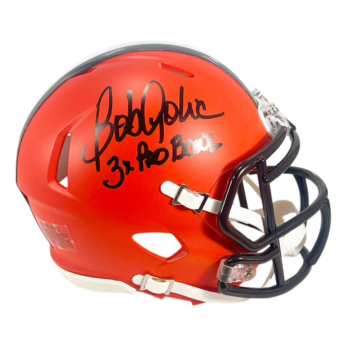 Bob Golic Signed 3x Pro Bowl Inscription Cleveland Browns Speed Mini  Football Helmet (JSA)