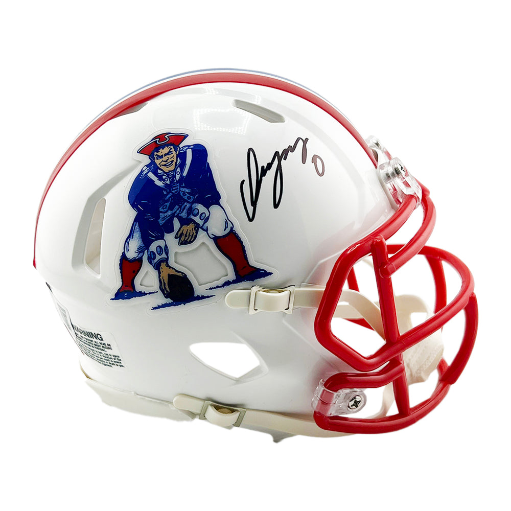 Christian Gonzalez Signed New England Patriots Throwback 90-92 Speed Mini Football Helmet (Beckett)