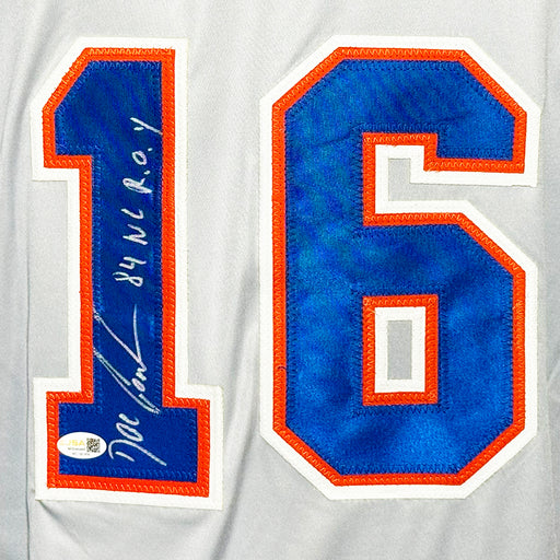 Dwight Gooden Signed 84 NL ROY Inscription New York Grey Baseball Jersey (JSA)