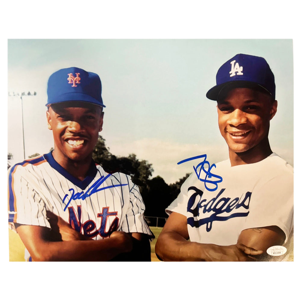 Dwight Gooden and Darryl Strawberry Signed Pose 10 Baseball 8x10 Photo (JSA)