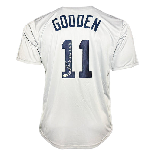 Dwight Gooden Signed No Hitter 5-14-96 Inscription New York Grey Baseball Jersey (JSA)
