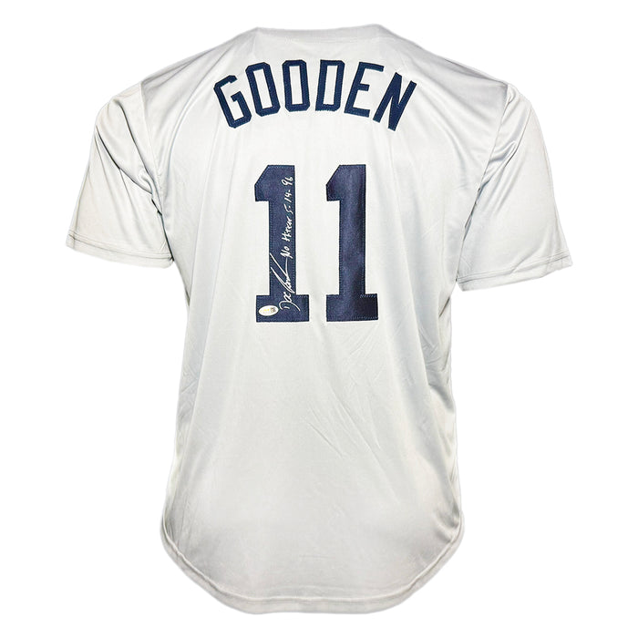 Dwight Gooden Signed No Hitter 5-14-96 Inscription New York Grey Baseball Jersey (JSA)