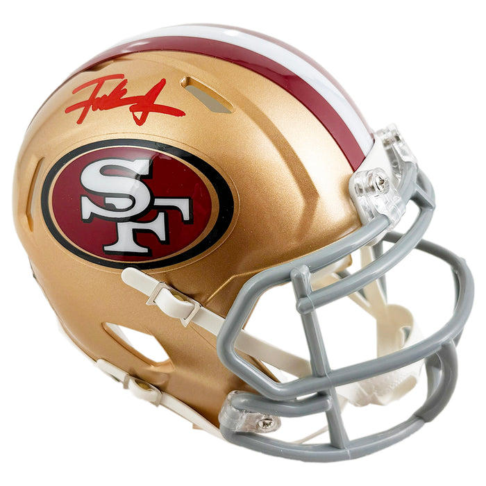 Frank Gore Signed Red Ink San Francisco 49ers Speed Mini Football Helmet (Beckett)