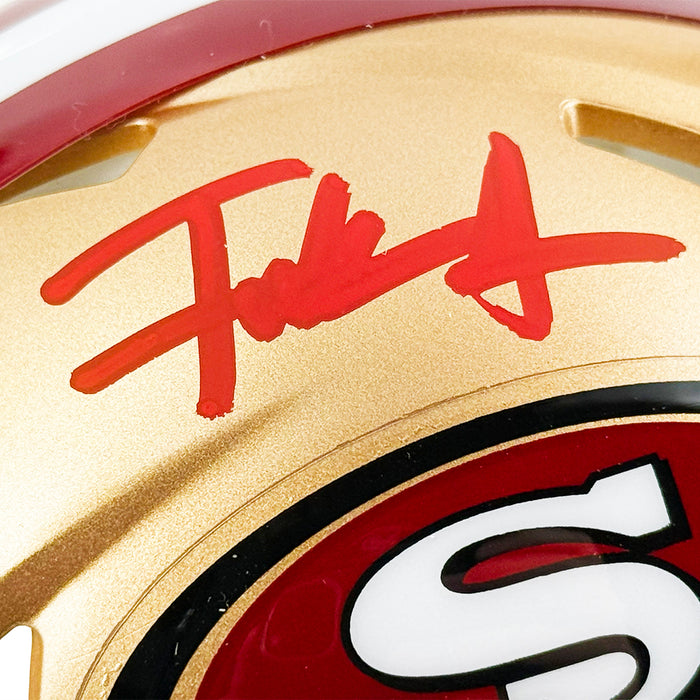 Frank Gore Signed Red Ink San Francisco 49ers Speed Mini Football Helmet (Beckett)