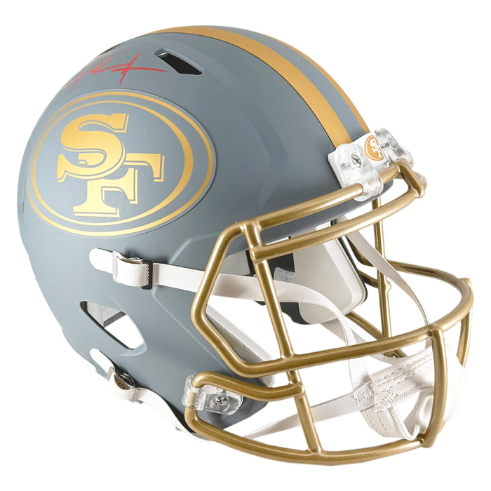 Frank Gore Signed San Francisco 49ers Slate Alternate Speed Full-Size Replica Football Helmet (Beckett)