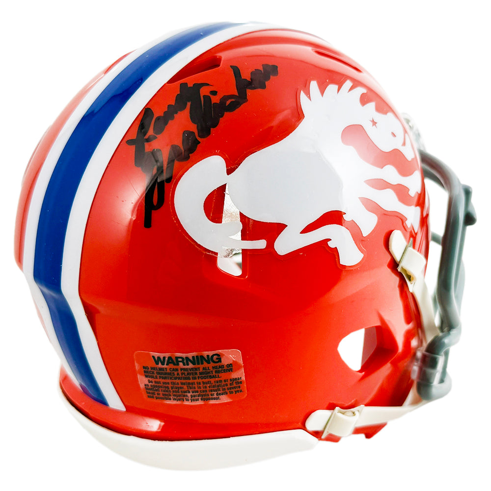 Randy Gradishar Signed Denver Broncos Throwback 1966 Speed Mini Football Helmet (JSA)