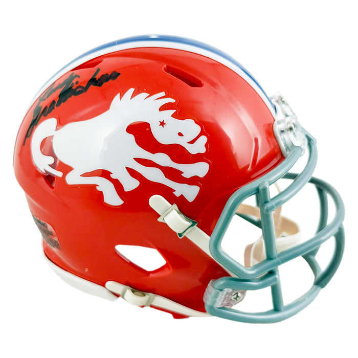Randy Gradishar Signed Denver Broncos Throwback 1966 Speed Mini Football Helmet (JSA)