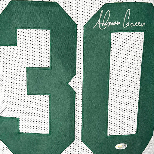 Ahman Green Signed Green Bay White Game Style Football Jersey (JSA)