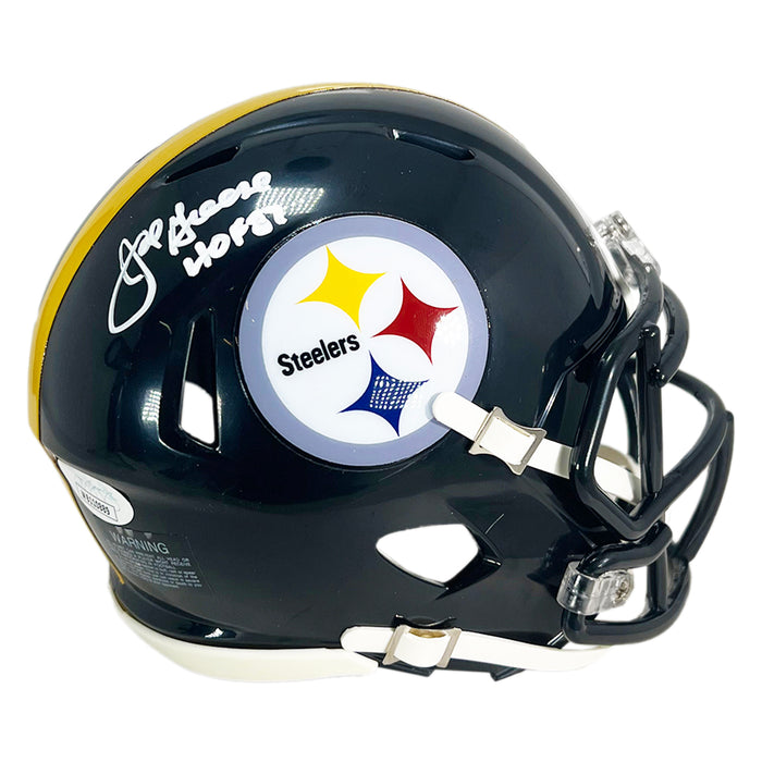 Joe Greene Signed HOF 87 Inscription Pittsburgh Steelers Speed Mini Football Helmet (JSA)