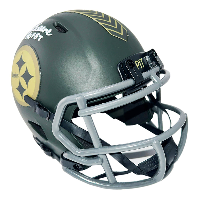 Joe Greene Signed HOF 87 Inscription Pittsburgh Steelers Salute 2025 Mini Football Helmet (Beckett)