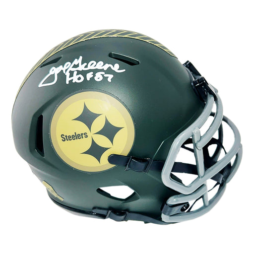 Joe Greene Signed HOF 87 Inscription Pittsburgh Steelers Salute 2025 Mini Football Helmet (Beckett)