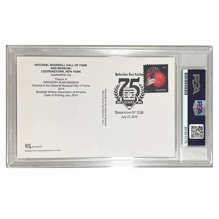 Greg Maddux Signed & Encapsulated HOF Plaque (PSA)