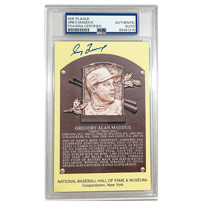 Greg Maddux Signed & Encapsulated HOF Plaque (PSA)