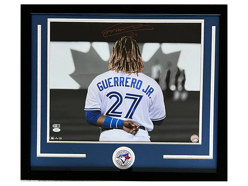 Vladimir Guerrero Jr Signed Toronto Framed 16x20 Baseball Photo (JSA)