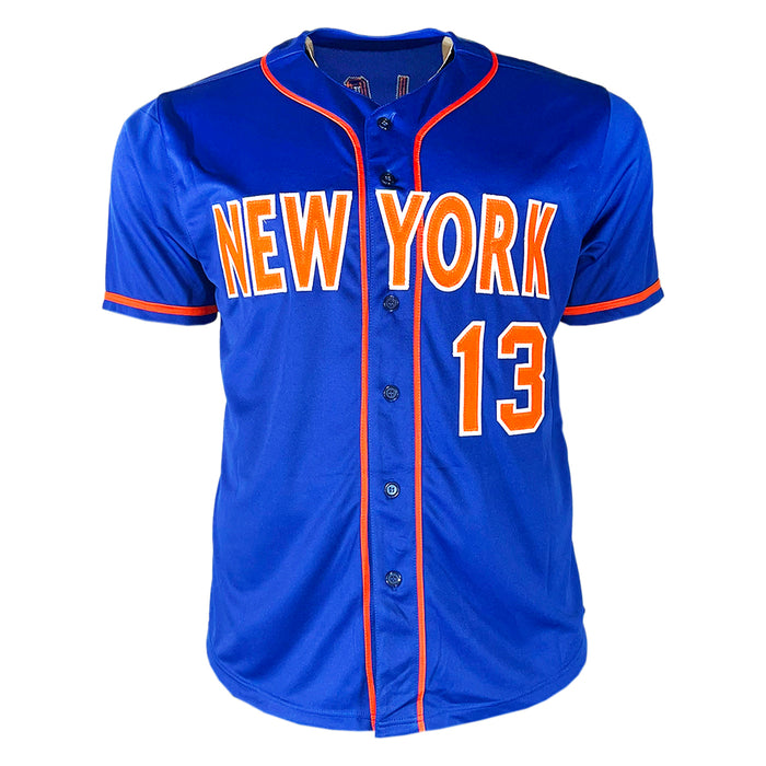 Luis Guillorme Signed LFGM Inscription New York Blue Baseball Jersey (JSA)