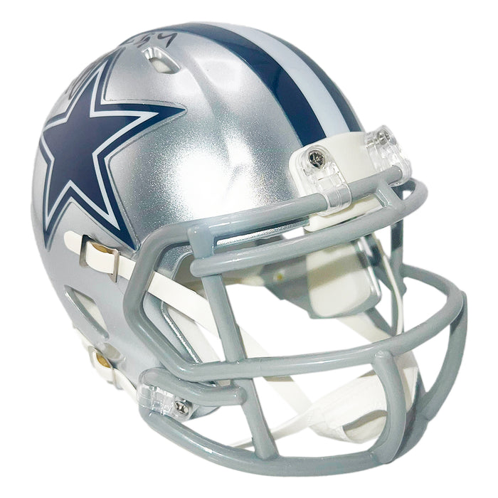 Charles Haley Signed Dallas Cowboys Silver Speed Mini Football Helmet (JSA)