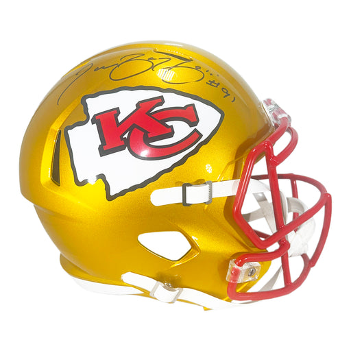 Tamba Hali Signed Kansas City Chiefs Flash Full-Size Replica Football Helmet (Beckett)
