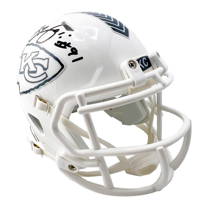 Tamba Hali Signed Kansas City Chiefs Salute to Service 2024 Mini Football Helmet (Beckett)