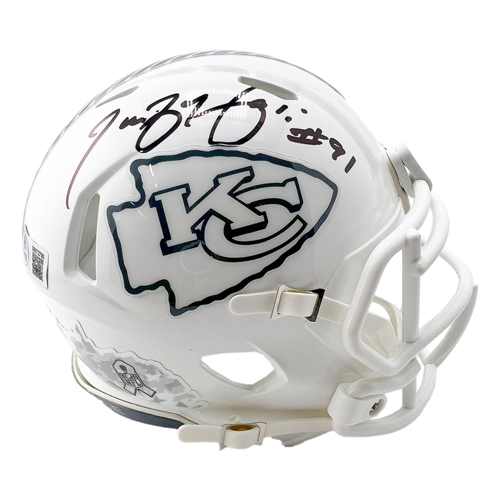 Tamba Hali Signed Kansas City Chiefs Salute to Service 2024 Mini Football Helmet (Beckett)