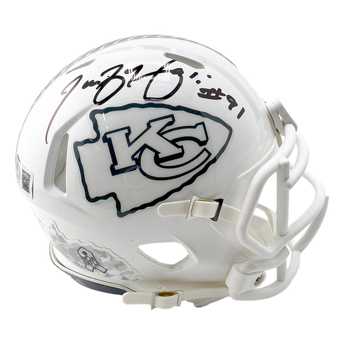 Tamba Hali Signed Kansas City Chiefs Salute to Service 2024 Mini Football Helmet (Beckett)