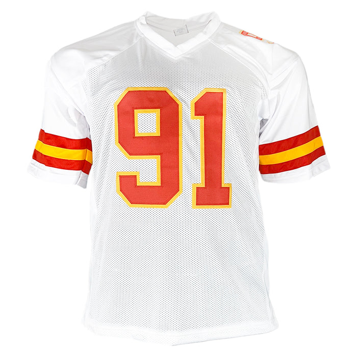 Tamba Hali Signed Kansas City White Football Jersey (Beckett)