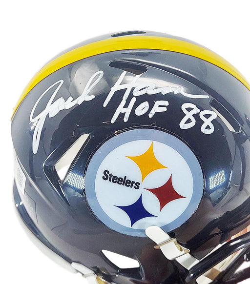 Jack Ham Signed HOF 88 Inscription Pittsburgh Steelers Speed Mini Football Helmet (Beckett) - RSA