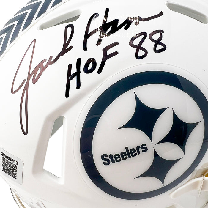 Jack Ham Signed HOF 88 Inscription Pittsburgh Steelers Salute to Service 2024 Mini Football Helmet (Beckett)