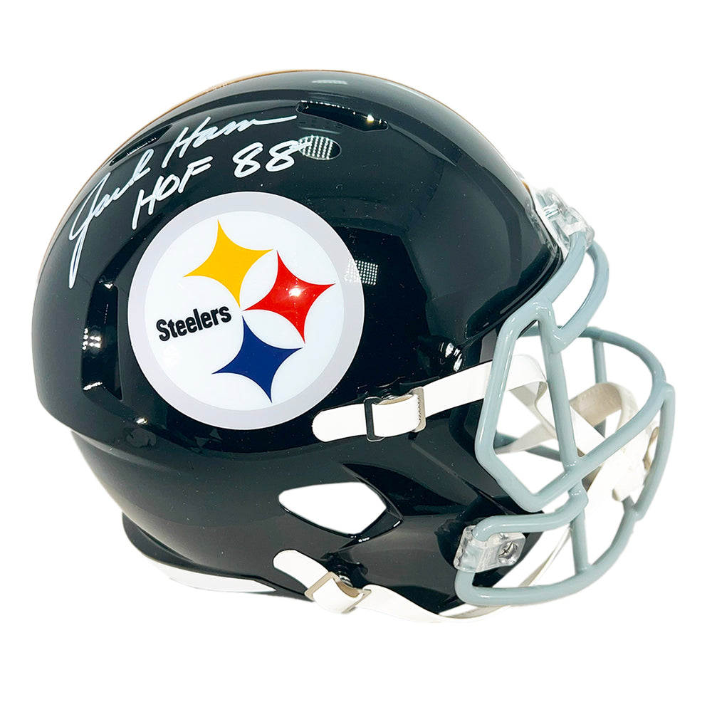 Jack Ham Signed HOF 88 Inscription Pittsburgh Steelers Throwback 63-76 Speed Full-Size Replica Football Helmet (Beckett)