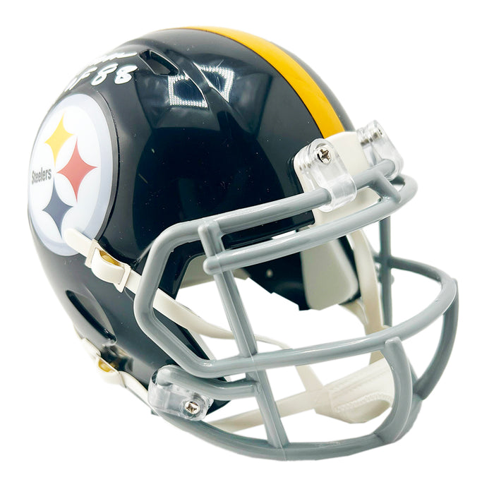 Jack Ham Signed HOF 88 Inscription Pittsburgh Steelers Throwback 63-76 Speed Mini Football Helmet (Beckett)
