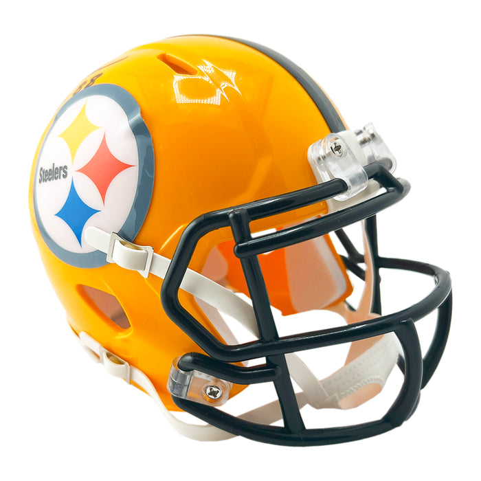 Jack Ham Signed HOF 88 Inscription Pittsburgh Steelers Throwback Gold Speed Mini Football Helmet (Beckett)