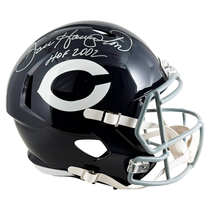 Dan Hampton Signed HOF 2002 Inscription Chicago Bears 60's Classic Speed Full-Size Replica Football Helmet (JSA)