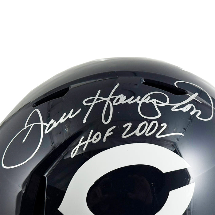 Dan Hampton Signed HOF 2002 Inscription Chicago Bears 60's Classic Speed Full-Size Replica Football Helmet (JSA)